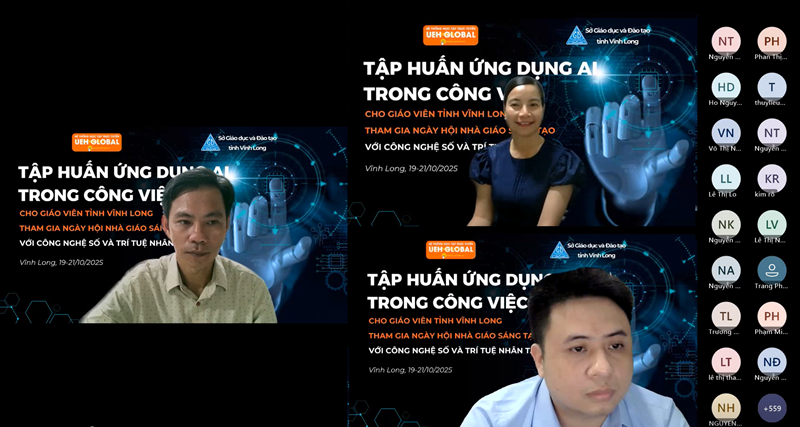 UEH tổ chức lớp tập huấn “Ứng dụng AI trong công việc” cho hơn 20.000 giáo viên tỉnh Vĩnh Long tham gia ngày hội “Nhà giáo sáng tạo với công nghệ số và trí tuệ nhân tạo” năm 2025 7 20251022151933 7AIVL 211025